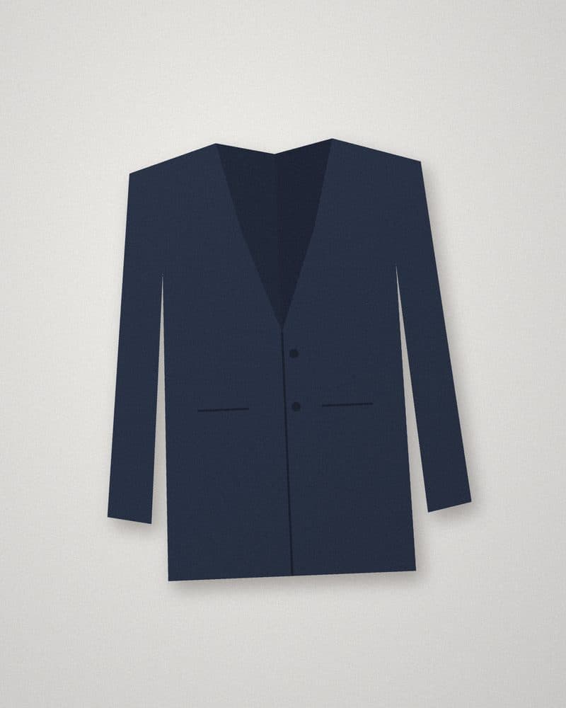 Unstructured wool-blend blazer