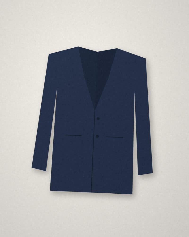 Navy wool-blend blazer